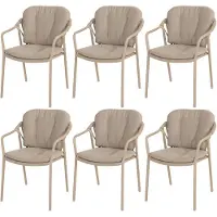 4 Seasons Outdoor Manitoba stapelbare tuinstoel latte Taste 4SO set van 6