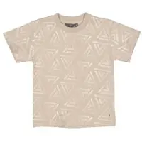 LEVV Little T-shirt beige Jongens Stretchkatoen Ronde hals All over print - maat 122