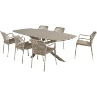4SO Barista Prado dining tuinset 240x105xH75 cm 7 delig latte met keramisch deens ovaal blad