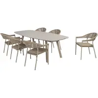 4SO Sienna Manolo dining tuinset 240x103xH75 cm 7 delig latte