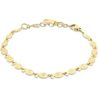 CO88 Collection 8CB-91366 – Armband Dames – Bewerkte Ovale Elementen 5 mm – Goudkleurig – Roestvrij Staal – 16+3 cm – Cadeau voor Vrouwen
