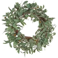 Beliani DANRUN - Decoratieve krans - Groen - Synthetisch