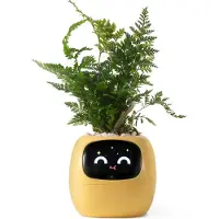 Plantsio Slimme plantenpot Robot met Emojis, Schattige plantencompanion, Perfect cadeau voor bureau