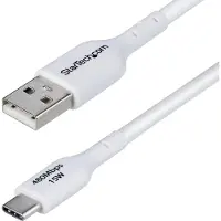 StarTech.com 3m USB-A naar USB-C Laadkabel, USB-A naar USB Type-C Oplaadkabel, Opladen & Synchroniseren, Fast Charge 3A, USB 2.0 Data Transfer Kabel, TPE Mantel, Wit