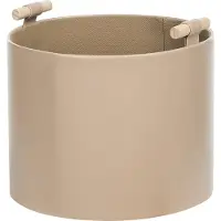 Beliani ARAM - Opbergmanden set van 3 - Beige - Kunstleer