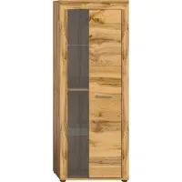 Xonox Home Vitrinekast Jam - 60x35x159cm - 1 Deur - Wotan Eik