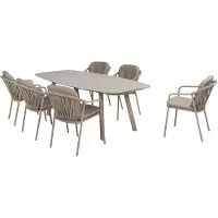 4SO Manitoba Manolo dining tuinset 240x103xH75 cm 7 delig latte