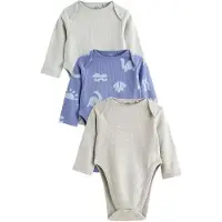 Next Rompertje/body blauw / grijs