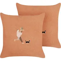 Beliani MARIGOLD - Sierkussen set van 2 - Oranje - Polyester