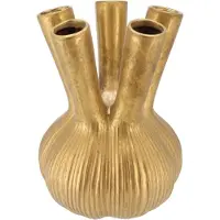 DK Design Aglio straight - Goud - Vaas - Tulpenvaas goud - Toetervaas - Bloemenvaas - Gouden vaas - 19X19X25 cm - Moderne vaas -