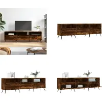 vidaXL Tv-meubel 150x30x44-5 cm bewerkt hout gerookt eikenkleurig - Tv-meubel - Tv-meubels - Tv-meubel - Hifi-kast