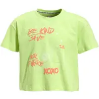 Me & My Monkey boxy T-shirt met printopdruk limegroen Meisjes Katoen Ronde hals - maat 146/152
