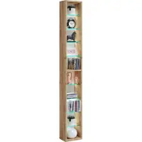 VCM Houten CD DVD plank Boekenkast Opbergmeubel Decoratieve plank Glas Rasato XL