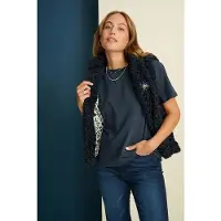 Pom Amsterdam Dames Blazers Gilet - Teddy Love - Blauw - Maat 44