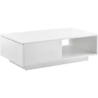 En.casa Salontafel Biskra met plank en lade 95x55x31 cm wit