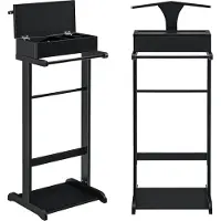 En.casa Dressboy kledingrek met opbergdoos 110x43,5x34,5 cm zwart