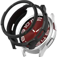Strap-it Case en randbeschermer - geschikt voor Samsung Galaxy Watch 6 Classic 43mm - bescherming hoesje met bezel ring voor Galaxy Watch 6 Classic 43mm - zwart