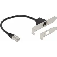 DeLOCK Network Extension Cable RJ45 Cat.5e 30 cm with Standard and Low Profile Slot Bracket