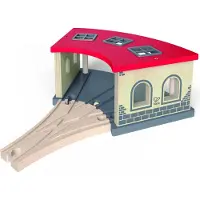 Hape houten locomotiefloods