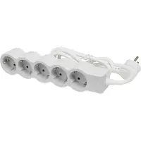 Legrand Flache Steckdosenleiste 5x Steckdose, 3 Meter Kabel weiss-grau 694563