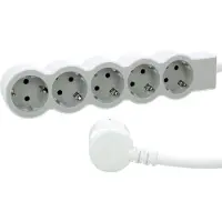 Legrand Flache Steckdosenleiste 5x Steckdose, 1,5 Meter Kabel weiss-grau 694555