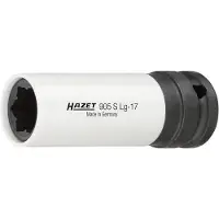 Hazet Krachtdopsleutel · hybride speciaal profiel 905SLG-17 · 1/2 inch (12,5 mm) vierkant hol · Wielbouten hybride speciaal profiel · SW 17 mm