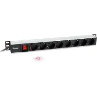 Equip 19 Inch 1u 8-voudige Stekkerdoos Voor Rackmontage