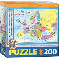 Eurographics (EURHR Kaart van Europa 200 Stuks Puzzel 200 Stuks Legpuzzel