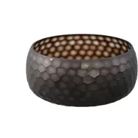 Ptmd Vaas Eboney - 28x28x12 cm - Glas - Bruin