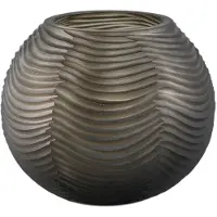 Ptmd Elichi Brown Round Glass Vase Low