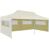 vidaXL Partytent pop-up inklapbaar 3x6 m crème