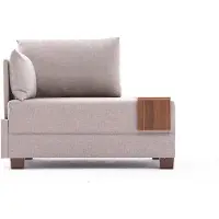 Hannah Home Hoekdeel Fly links | katoen beige 100x80x75 cm modulaire bank elementen | NADUVI