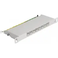 DeLOCK 10 inch patch panel | 8x RJ45 | CAT6a | STP | 0,5U | grijs