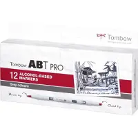 Tombow alcohol-based ABT marker set gray kleuren (12 stuks)