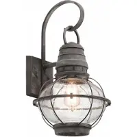 Kichler Wandlamp buiten Bridge Point, alu / grijs / zink, Glas, Industrieel design, Wandlamp buiten