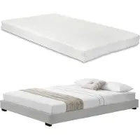 Corium Modern bedframe kunstleer met matras 140x200 wit
