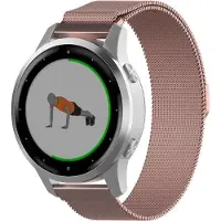 Strap-it Milanees Stalen Smartwatch Bandje 18mm – Luxe, verstelbaar & stijlvol – geschikt voor Garmin Venu 4s / Garmin Venu 3s / Garmin Venu 2s / Garmin Vivoactive 4s / Garmin Vivomove 3s - Roze