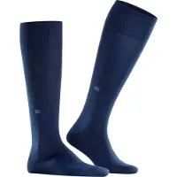Burlington Leeds lang eenkleurig katoen wol kniekousen heren blauw - maat 40-46