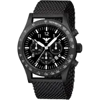 KHS - .PLABSSC.MB - Polshorloge - Heren - Solar - PLATOON Black Steel Solar Chronograph