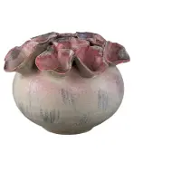 Ptmd Jullia Lilac Ceramic Vase Flower Shaped Holes S