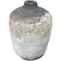 Ptmd Joseph White Round Terracotta Vase High