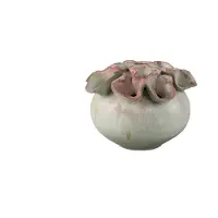 Ptmd Jullia Green Ceramic Vase Flower Shaped Holes S