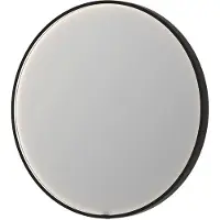 Ink Spiegel SP24 40x4x40 cm incl. direct LED-Verlichting Rondom en Spiegelverwarming Geborsteld Metal Black