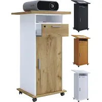 Hioshop Neta kantoor wandkast voor projector 1 deur 1 lade zwart.