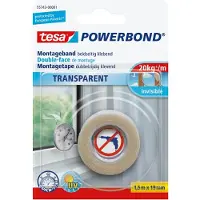 TESA montagetape transparant 1,5 m transparant Kunststof Tape