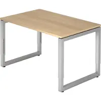 Hjh OFFICE PRO REGO 12 S - 120x80 Eiken/Zilver Tafelhoogte I In hoogte verstelbaar
