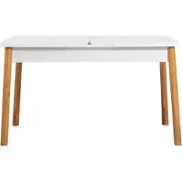 Skye Decor , Santiago Masa, Atlantic White, uitschuifbare eettafel, Atlantische den, 100% melaminecoating op spaanplaat, 120 x 75 x 75 cm