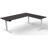 Kerkmann Move 3 Zit-sta-bureau Vrije vorm Antraciet T-Voet 2,000 (B) x 1,000 (D) x 720 (H) mm Hout
