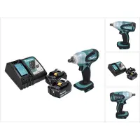 Makita Boormachine + slagboor, DTW 251 RF Accu-slagmoersleutel 18 V 230 Nm 1/2" + 2x accu 3.0 Ah + lader (Oplaadbare batterij)
