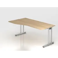 Hjh OFFICE PRO NANO 18 S - 180 x 100 Eiken/Zilver